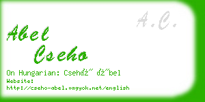 abel cseho business card